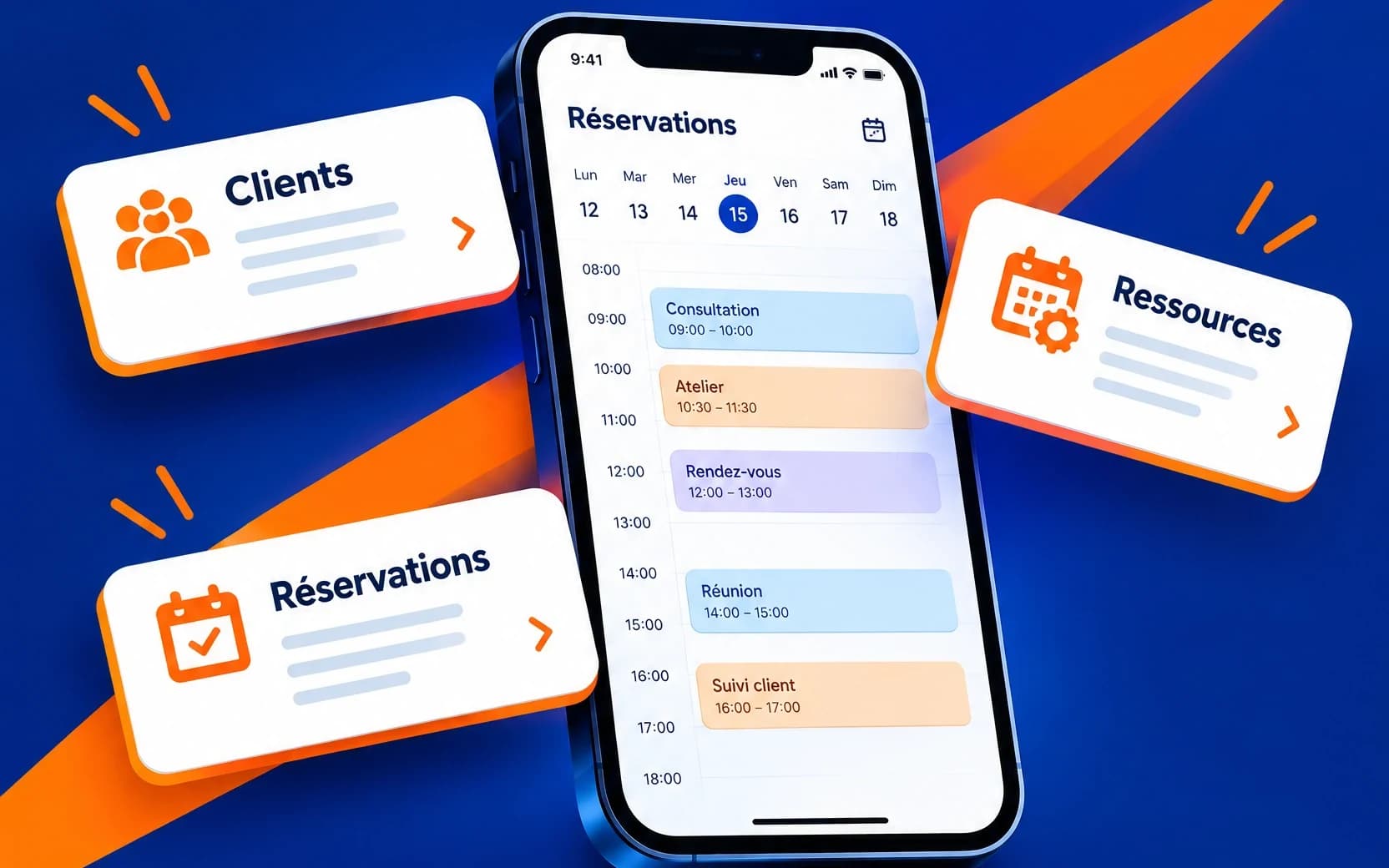 Modules Clients, Ressources et Réservations dans l’app Karnet